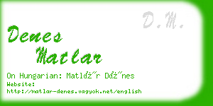 denes matlar business card